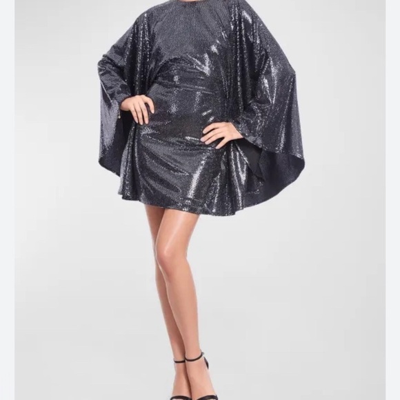 One33 Social Metallic Cape Sleeve Mini Dress Size 4 NWT | Holiday Party Dress - Picture 4 of 10